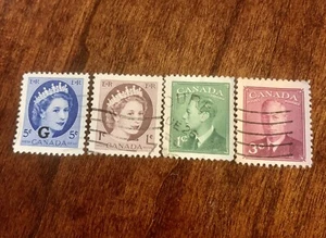 Canada King And Queen 1 Cent, 3 Cent, And 5 Cent Stamps - Picture 1 of 6
