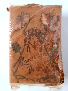 Antique (No Date) Painted Leather Cover Poetical Works of Henry Longfellow - Imagen 1 de 12