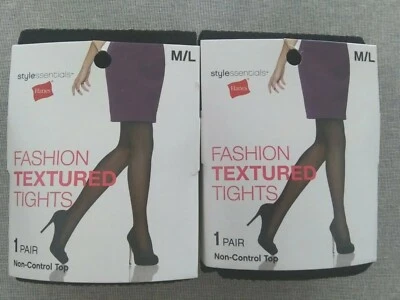 Lote de 2 pares de medias texturizadas Hanes Style Essentials de moda (negras) M L Foto 1 de 4