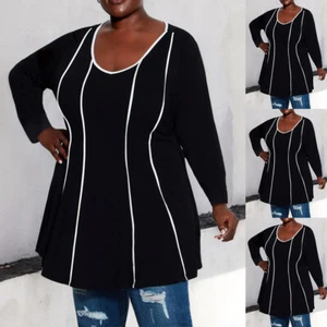 PLUS SIZE Women's Baggy Casual Tunic Tops Pullover Long Sleeve Shirt Blouse Tee - Picture 1 of 13