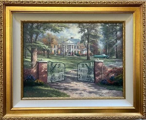 THOMAS KINKADE "GRACELAND, 50TH ANNIVERSARY" S/N HE GICLEE CANVAS mit COA - Bild 1 von 4