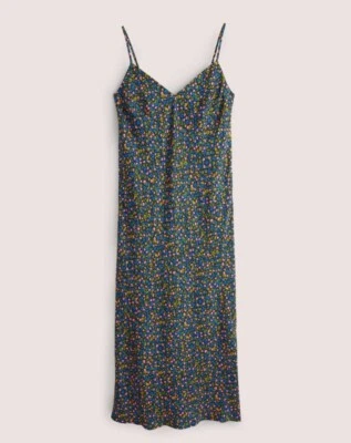 Nuevo con etiquetas Vestido Boden Mezcla Seda Elena Midi Sin Mangas Azul Marino Francés Floral Terraza ~ Talla EE. UU. 14 Foto 1 de 4