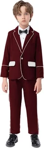 Flower Boy‘s Suits Set Coat Pant Toddler Wedding Prom Tuxedo Outfit Two Pieces - Picture 1 of 16