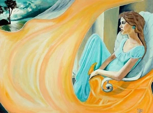 In der Ferne - Kunst, Gemälde, Giclée auf Leinwand 16"x12" von Yelena Berzon - Bild 1 von 1