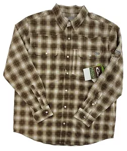 Drake Waterfowl Men's Cinco Ranch Western Plaid Long Sleeve Shirt Large L - Picture 1 of 9