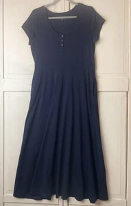 Chaps Womens Dress Large Navy Blue Casual Comfort Pullover Lounge - Picture 1 of 12