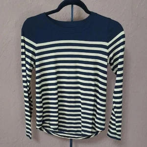 Top manga larga a rayas negro y tostado LOFT talla XXS - Imagen 1 de 4