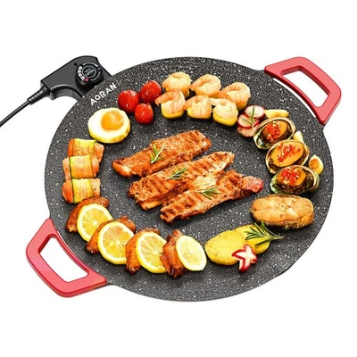 AORAN Indoor Grills Electric Smokeless – Nonstick Electric Griddle for Indoor... - Image 1 of 4