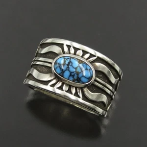 Marco Begaye Navajo Ring Turquoise Overlay Sterling Silver Size 21 MB JP - Picture 1 of 9