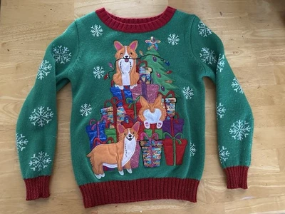 Suéter Corgi Cachorro Navidad Niñas Talla Grande Foto 1 de 4