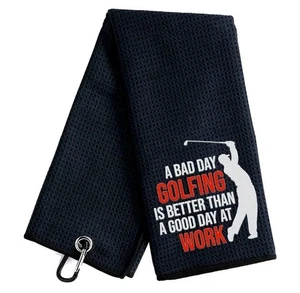 Golftuch "A Bad Day Golfen Is Better Than A Good Day At Work" bestickt - Bild 1 von 5