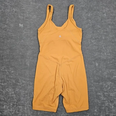 Женский боди Lululemon 6 горчичный оранжевый цельный байкерский короткий для йоги - Изображение 1 из 4