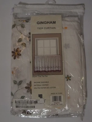 Cortinas United Bordadas Taupe Guinga Nivel Par Cortina 60 x 36 pulgadas Foto 1 de 4