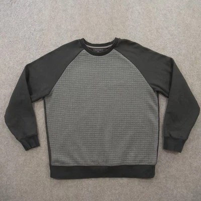 Guess Sweatshirt Mens Large Black Thermal Pullover Fleece Crew Neck Logo - Image 1 of 4