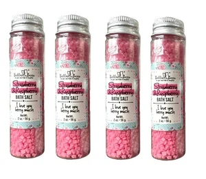 Lot of 4 Bella Bears Unicorn Dreams Strawberry & Raspberry Bath Salt Travel Size - Picture 1 of 6