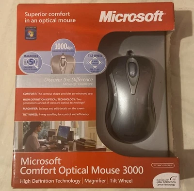 Microsoft Comfort Optical Mouse 3000 Wired Mouse - D1T-00002 - Image 1 of 3