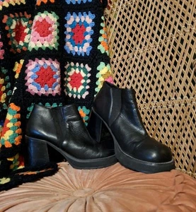 De Colección Años 90 Y2k Arizona Bratz Cuero Grueso Plataforma Botas Punta Redonda Talla 7.5 - Imagen 1 de 8