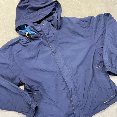 LL Bean Chaqueta Hombres Grande Azul Nylon Ligero Con Capucha Cremallera Completa Exterior Abrigo Y2K Foto 1 de 4