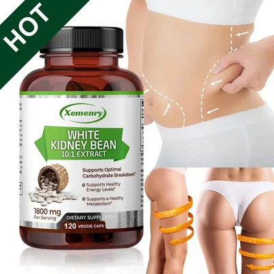 XEMENRY Weiße Kidneybohnen – Gewichtsverlust,Fett- und Kohlenhydratblocker,Appetitzügler
