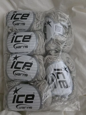 5-Skein Lot Ice Beige Gray Baby Yarn Alpaca,  Marino, Cotton  - Image 1 of 4