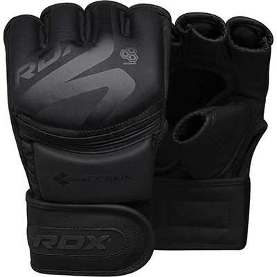RDX MMA Boxing Gloves for Grappling, Kickboxing Muay Thai, F15, Matte Black - Image 1 of 4
