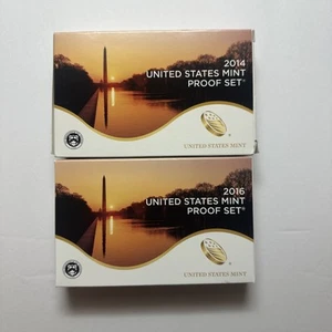 2014 & 2016-S US Mint Proof Set Box & COA OGP 13 Coins Clad - Picture 1 of 3