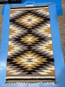 NATIVE AMERICAN NAVAJO RUG Eye Dazzler 34”x 18” - Picture 1 of 8