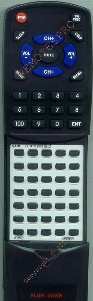 Replacement Remote for EMERSON EWF2703, EWF2004A - Image 1 of 1
