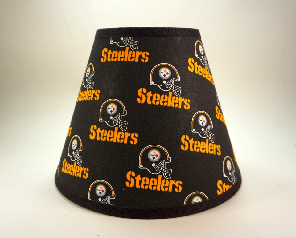 Grande NFL Pittsburgh Steelers Negro Dorado Casco Tela Lámpara Pantalla Foto 1 de 1