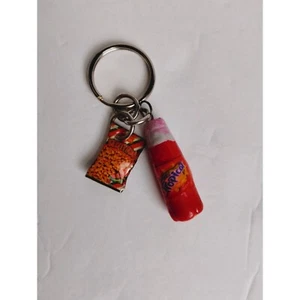 Handcrafted Key Chain Llavero Soda Tropicana y Elotitos con Jalapeño El Salvador - Picture 1 of 4