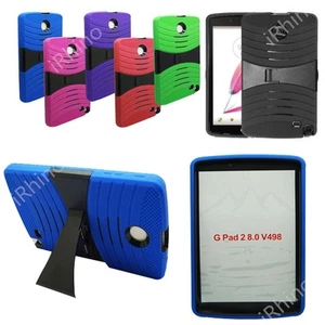 For LG G PAD F 8.0 V498/ G PAD 2 8.0 Armor Hybrid Kickstand Hard Soft Case Cover - Picture 1 of 8