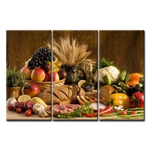 Food Wall Art Fruit Canvas for Dining Room 4 Panels Modern Art Kitchen Wall A... - Picture 1 of 9
