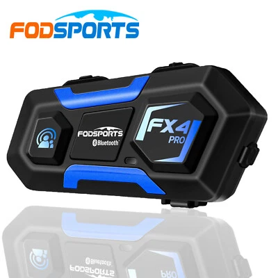 Motorrad Headset Gegensprechanlage Intercom FX4 PRO 1000m Vollduplex 4 Reiter FM - Bild 1 von 4