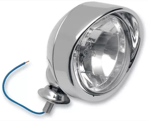Motorcycle Spotlight Headlight 4 1/2" With Visor - Chrome - Picture 1 of 2