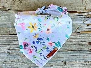 Bandana Dog, Wildflower Meadows Dog Bandana, Traditional Tie, Personalized - Picture 1 of 9