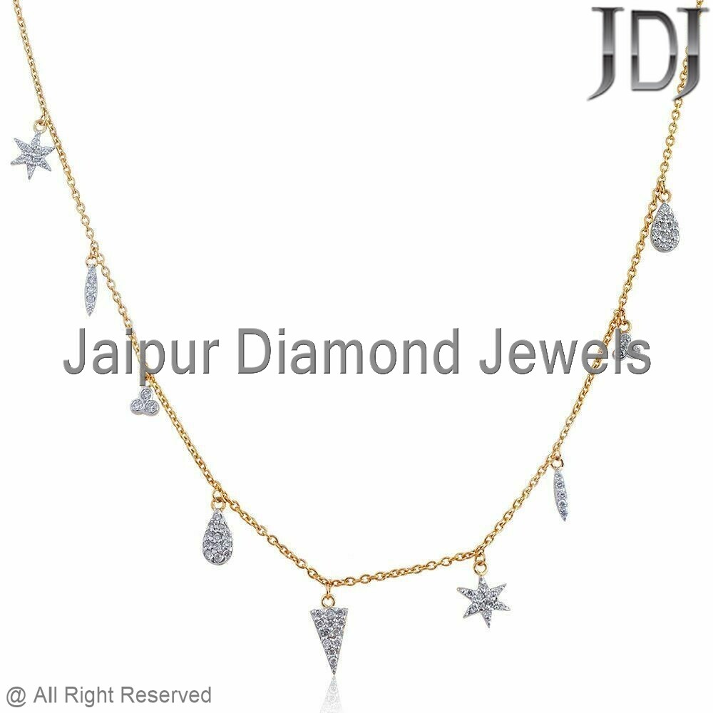 14k Yellow Gold Genuine Pave Diamond 
