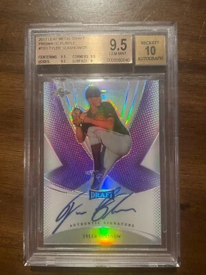 2013 Leaf Draft Metal Tyler Glasnow Auto(10) Prismatic Purple 10/25 Gem Mint 9.5 - Image 1 of 2