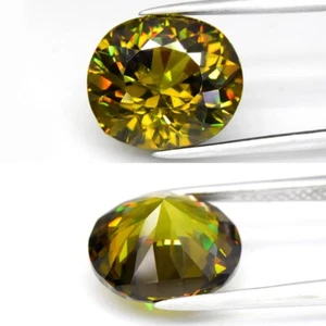 💎 Big 5.80ct VS Oval Brilliant Natural Yellowish Green Demantoid Garnet Gem - Picture 1 of 6