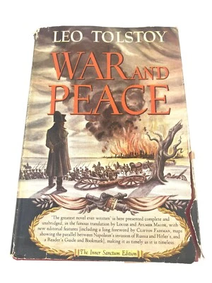 Book War and Peace Leo Tolstoy Inner Sanctum Edition Hardcover 1st Edition 1942 - Image 1 of 4