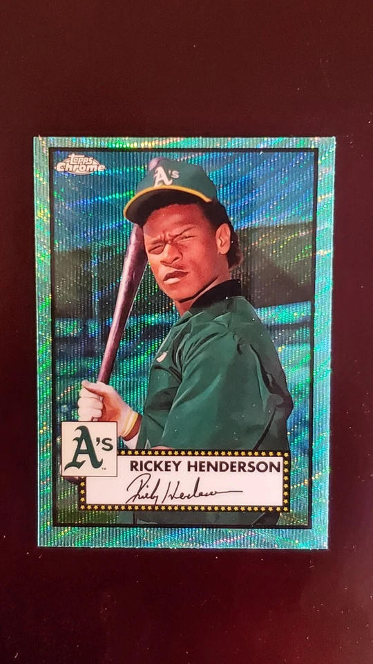 RICKEY HENDERSON 2021 Topps Chrome Platinum Anniversary AQUA WAVE REFRACTOR - Image 1 of 1