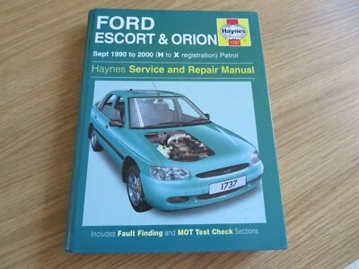 FORD ESCORT & ORION HAYNES SERVICE AND REPAIR MANUAL 1999 to 2000 (H to X reg) - Image 1 of 2