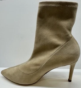 LK Bennett Allie Suede Ankle Boots UK 8 Stretch Beige Excellent Condition - Picture 1 of 16