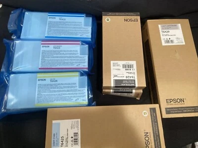 7 X GENUINE EPSON Stylus INK T6422 T6423 T6424 T6425 -T6428(2) -T6429 EXPIRED - Image 1 of 4