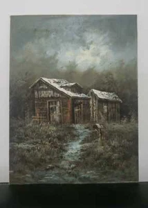 Amazing Composition Painting Oil Canvas - L.CLINT Signed / RARE ART PIECE - Picture 1 of 5