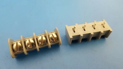 Terminal Barrier Strip Block, 15A, 250V, 4 Position, 8 Pcs - Image 1 of 4