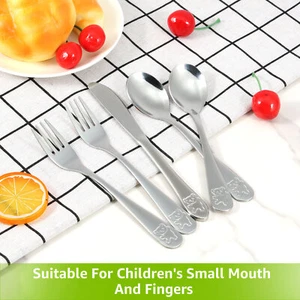 9Pcs Kids Silverware Set 410 Stainless Steel Kids Fork Spoon and Cutter qioZn - Picture 1 of 12