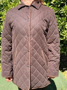 Burberry London Quilted Blazer Women  CondLight Royal Jacket Buttons Size 42 S M - Picture 1 of 22