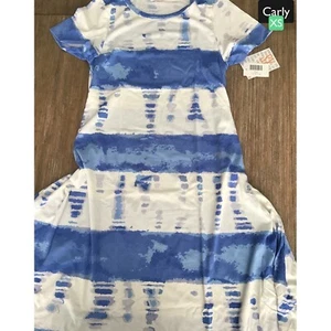 NWT LuLaRoe Carly Dress Short Sleeve Hi Low Hem XS Tie Dye - Picture 1 of 1