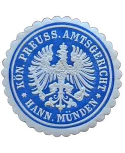 German Letter Seal Stamp MH KONIGL PREUSS AMTSGERICHT HANN.MUNDEN - Picture 1 of 1