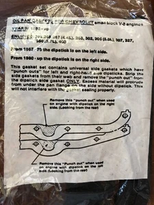 NEW OEM Chevrolet oil pan gaskets, small block V-8 engine 1955-up (B479) - Bild 1 von 4